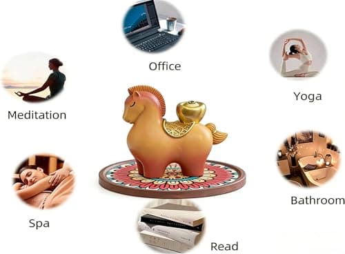 Resin Incense Holder for Sticks, Handmade Horse Shape Incense Burner with 30 Incense Sticks, Anti-Ash Incense Stick Holder for Meditation Yoga Spa Home Decor - Thumbnail 2