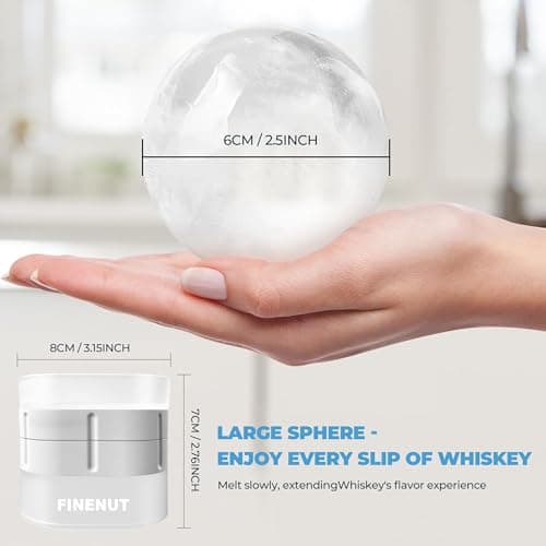 FINENUT Silicone Ice Ball Mold with Lid, 4 Pack – 2.5 Inch Large Sphere Round Ice Maker, Easy Release BPA-Free Silicone Trays for Whiskey & Cocktails, Home Bars & Freezer (Multicolor-Premium) - Thumbnail 2