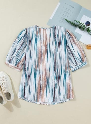 Dokotoo Spring Tops for Women 2026 Short Sleeve Button Down Shirts Dressy Casual Blouses Dress Shirt Office Work Clothes Business Casual Tops Boho White Shirt Medium - Thumbnail 6