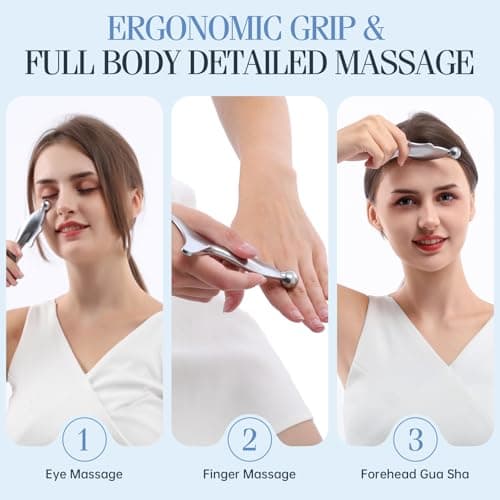 5-in-1 Gua Sha Facial Tools,Fish Guasha Massage Tool for Face&Body, Facial Roller Massager for Lymphatic Drainage &Jawline Sculpting & Puffiness Reducing,Gua Sha Muscle Scraper Tool,TMJ Relief Tool - Thumbnail 5