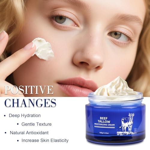 SKSOYT Beef Tallow for Skin, Whipped Organic Grass-Fed Beef Tallow Balm for Face & Body, Tallow Face Moisturizer, For Dry Skin - Thumbnail 3