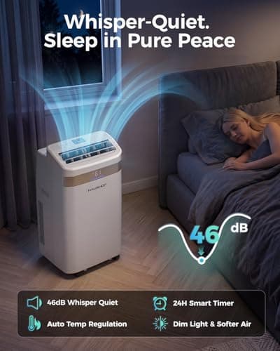 HAUSHOF 14000 BTU Portable Air Conditioners, Portable AC with Cool, Fan, Dry & Sleep Mode, AC Unit Portable with 35°-70° Auto Swing, Remote Control,24H Timer, Window Kit & Exhaust Hose Sleeve Included - Thumbnail 4