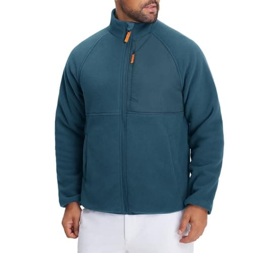 M MAELREG Mens Fleece Jacket Lightweight Soft Shell Warm Golf Jackets Winter Outdoor Tactical Hiking Casual Coat - Image 1