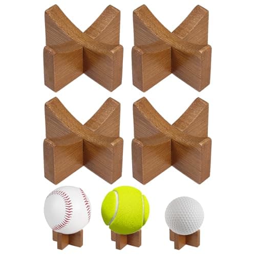 Vigorluck Ball Storage, Wood Ball Holder Small for Baseball & Softball, Baseball Stand Desktop Display Softball Holder for Easy Storage - Image 1