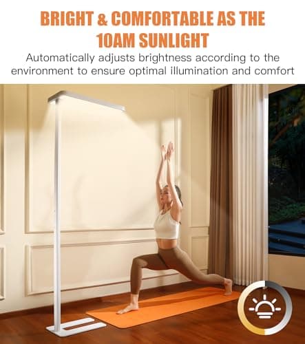 PalFish Pure Light Floor Lamp, Motion Sensor, 9500LM, 4000K, Dimmable - Thumbnail 2