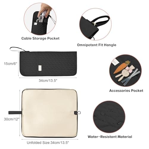 KarSyon Hot Tools Organizer Heat Resistant Mat Case Hair Tools Holder Travel Bag Portable Hair Styling Tools Cover Pouch for Curling Iron,Flat Iron,Hair Straightener (Black) - Thumbnail 5