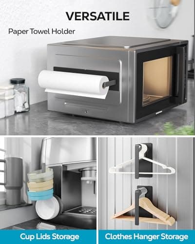 Nieifi Magnetic Laundry Organizer, Onion Potato Storage, Magnetic Fridge Organizer 4 Pack - Fruit & Vegetable Storage Basket with Utensils Racks, Paper Towel Holder for Kitchen, Laundry Room - Thumbnail 6