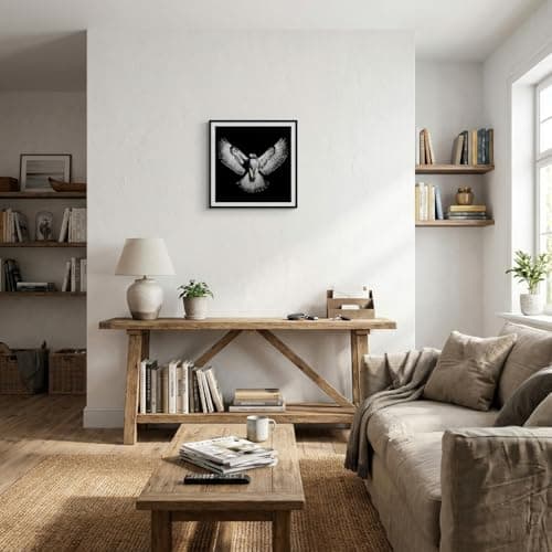 Moonow7 Majestic Hawk Wall Art Prints, Black and White Wildlife Posters, Bird of Prey Decor, Living Room Artwork, Office Wall Accents, Bold Nature Home Decor, Unframed Size 30x30 cm / 12x12″ - Thumbnail 4