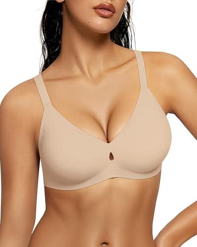 LetsJoli Jelly Bras for Women No Underwire Wireless Bras with Support and Lift for Daily Comfort Lounge Sleep Tshirt Bras (Nude 3XL) - Image 1
