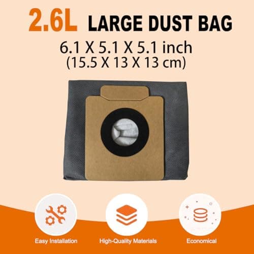 12 Pack Replacement Dust Bags compatible with Eufy X10 Pro and X8 Pro Robot Vacuum Bags for Eufy 2.6L Large Capacity Dust Bag for Home Office - Thumbnail 4