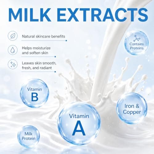 Milk Skincare Set for Kids & Teens, 12 IN 1 Moisturizing & Gentle Milk Skin Care Set For Kids Girl Ages 8-12, Face Care Kit, Skincare For Girls 10-12, All Skin Types - Thumbnail 5