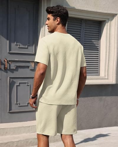 Aiyino Men’s 2-Piece T-Shirt & Shorts Set – Casual Track Suit for Summer - Thumbnail 5