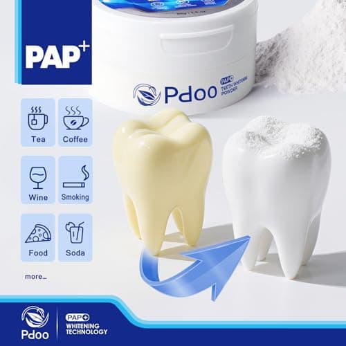 Teeth Whitening Powder 50g with Pap - Sensitivity Free Enamel Safe Whitening Powder, Removes Years of Coffee Tea Wine Tobacco Stains, Toothpaste Whitening Powder for Brighter Smile - Thumbnail 4