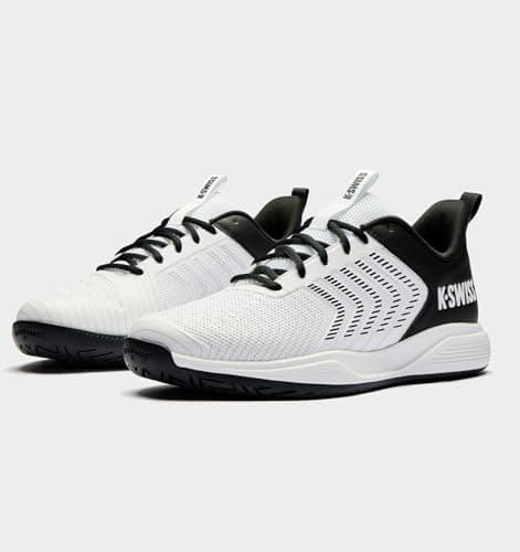 K-Swiss Men's Ultrashot Light Pickleball Tennis Shoe - Lightweight Court Shoes Lateral Movement Stable Support, Black/White 8.5 M - Thumbnail 2