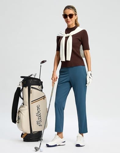 G Gradual Women's Pants High Waisted Golf Pants 2 Deep Pockets 7/8 Ankle Sweatpants for Athletic Travel Casual Lounge Work, Dark Blue, Medium - Thumbnail 6