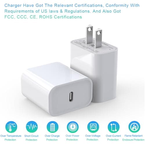 iPhone 17 16 15 Charger, 2-Pack 33W Fast Charging Wall Charger Adapter Block Cubes with 6ft USB C to USB-C Cable Data Sync Type C Cord for iPhone 17 16 15 Pro Max 17 16 15 Pro 16 15 Plus iPad 17 Air - Thumbnail 2