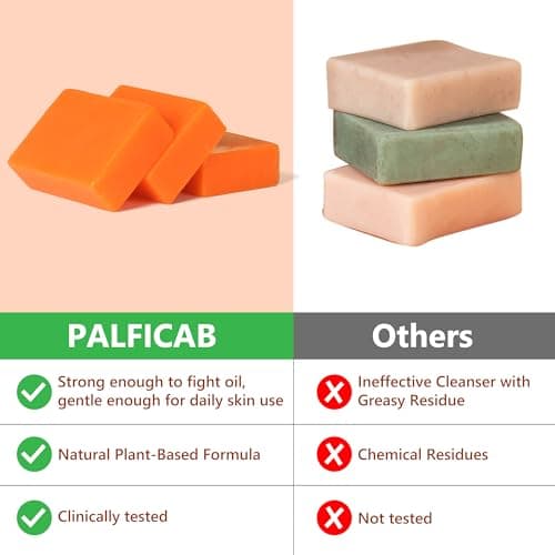 PALFICAB Papaya Soap for Face & Body, Natural Gentle Exfoliation Soap for All Types – Reduce Acne, Cleanse Scars & Blackhead – with Papaya, Coconut Oil & Shea Butter, Purple Foaming Net, 3 Bars - Thumbnail 6
