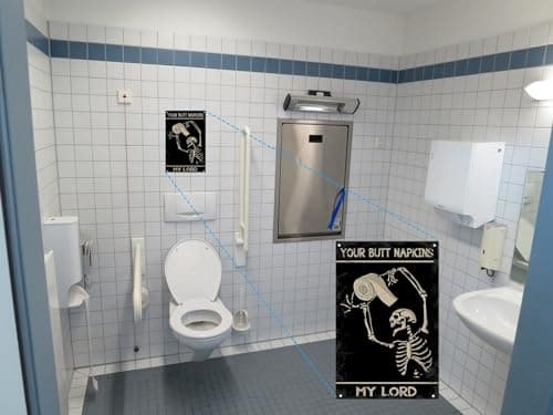 Carastora Vintage Metal Tin Sign Funny Sarcastic Party Wall Art Decor Signs Funny Skull Bathroom Signs Medieval Themed Home Room Rustic Toilets Vintage Posters Skull Enthusiast Novelty Gifts My Lady - Thumbnail 4