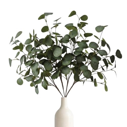 siqifloral 4pcs 23.62" Artificial Flowers Realistic Faux Eucalyptus Greenery Stems Fake Flowers Leaves for Vase, Wedding Home Decor,Mother's Day Table Centerpiece Spring Decoration - Image 1