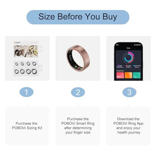 POBOVi Ring OnePlus - Ultra-Thin Titanium Smart Ring - 7 Days Battery Life - Fitness/SPO₂/Stress/HR/Sleep Skin Temperature Tracker - No App Fee - iOS&Android Compatible (Rose Gold, 9) - Thumbnail 2