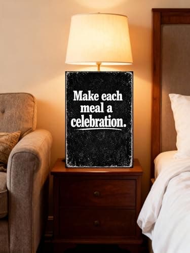 Make Each Meal A Celebration Vintage Tin Sign Rustic Kitchen Wall Decor Metal Plaque Chalkboard Style Typography Farmhouse Dining Room Cooking Quote Art 8x12 Inch Pre Drilled Holes - Thumbnail 3
