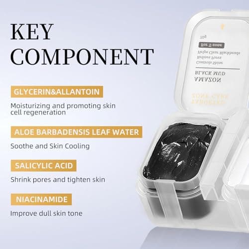 Dual Kaolin Clay Mask & Black Mask Clay - 2-in-1 Deep Pore Cleansing Facial Mask with Amazonian White Clay and Black Mud - Targeted T-Zone & U-Zone Care for Blackheads, Oil Control & Soothing - 4.94Oz - Thumbnail 4