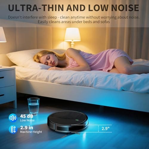 JEBRO 2 in 1 Robot Vacuum and Mop Combo, 3500 Pa Suction, 120 Min Runtime, 2.9" Slim, App/Voice/Remote Control, Self-Charging for Pet Hair, Hard Floor, Carpet - Thumbnail 6