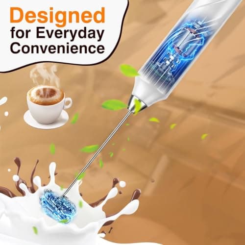 Milk Frother Handheld Rechargeable – Electric Matcha Whisk & Drink Mixer, Foam Maker for Latte, Cappuccino, Bulletproof Coffee, Portable Stainless Steel Frother for Home, Office & Travel. (Black) - Thumbnail 5