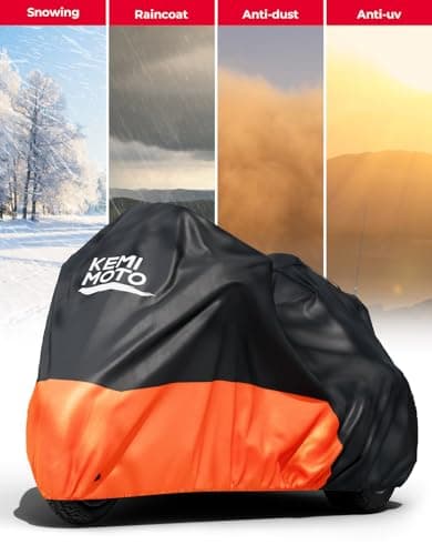 KEMIMOTO Heavy Duty 420D Waterproof Motorcycle Trike Cover with Antenna Opening 3 Wheel Cover Compatible with Trike Models Freewheeler, Tri Glide Outdoor All Weather Protection from Dust Sunlight Rain - Thumbnail 2