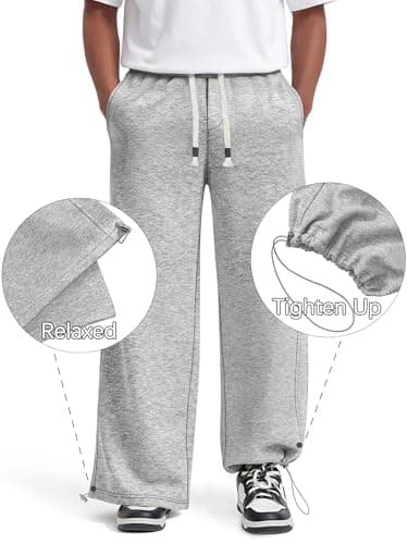 Crastimo Men Baggy Cotton Oversized Sweatpants Comfy Lightweight Loose Gym Trousers Easter Athletic Lounge Slacks Valentine's Day Gift for Him Gray M - Thumbnail 4