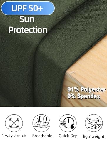 Mens Quarter Zip Pullover UPF 50+ Long Sleeve Sun Protection Shirts Wicking Moisture Dry Fit Lightweight Workout Gym Outdoor Fishing Golf Casual Athletic Tops Army Green L - Thumbnail 6