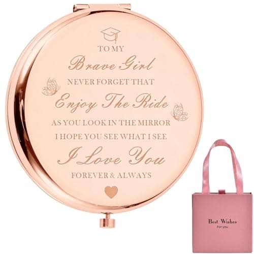 Atarvana Compact Mirror Gifts for Graduation with Gift Box, Rose Gold Compact Mirror for Graduate | Congratulations Gift for Her - Image 1