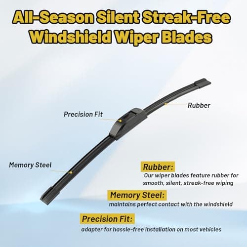 Windshield Wiper Blades Replacement for 2014-2021 Jeep Grand Cherokee, Front Rear Wiper Set 22"+21"+11" (Pack of 3) - Thumbnail 5