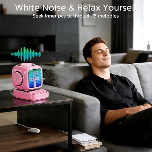 tiffhome Smart Bluetooth Speaker with Wireless Charger Digital Alarm Clocks for Bedrooms - 15W Fast Wireless Charging Station with 3 Modes - Portable Speaker Gifts for Men Women - Thumbnail 5