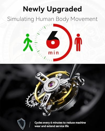 KAVYIA Automatic Watch Winder with Japanese Motor – Silent Adjustable Rotation, Premium PU Leather Exterior and Soft Flexible Watch Pillows, for Father's Day Gift for Him, Christmas Gift 2025 - Thumbnail 2