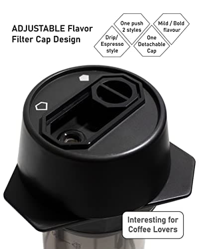 PALICO COFFEEOLOGY PRESS – Manual & Portable Brewer, French Press, Pour-over, over-ice brew & Espresso style, reusable filters, mild and bold option, more flavor, Travel & Camping - Thumbnail 3