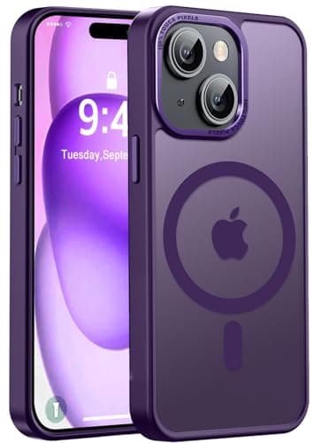 Newfuture Magnetic for iPhone 15 Case [Compatible with Magsafe] [Military Grade Drop Protection] Translucent Matte Anti-Fingerprint Shockproof Phone Case for iPhone 15 6.1 inch, Deep Purple - Image 1