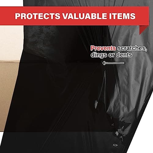 Black Stretch Wrap Industrial Strength Extra Thick 4 Rolls 18" 1100 SqFt 80 Gauge Shrink Wrap Roll for Moving Supplies, Furniture, Pallets, Plastic Wrap for Packing, Stretch Film - Thumbnail 5