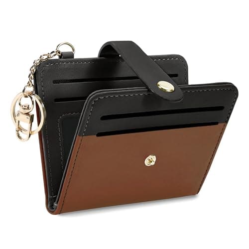 Airkit Small Wallets Woman RFID Blocking Leather Credit Card Holder - with ID Window - Card Wallets for Women - with Zipper Coin Purse - Keychain Wallet - Image 1