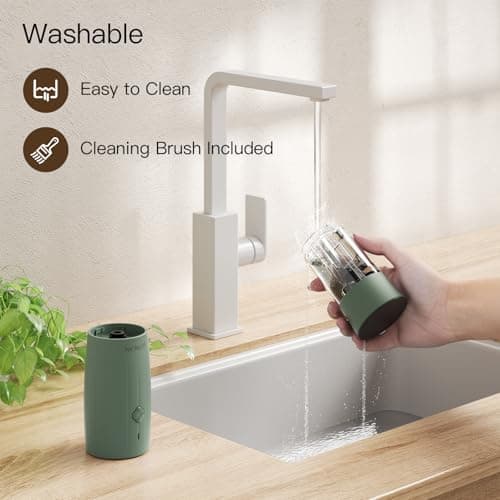 Ultrean Salt and Pepper Grinder Set, Rechargeable Automatic Pepper Mill Shakers, 6 Adjustable Coarseness, LED Light, Kitchen Gadget, Christmas Gifts, Black & White - Thumbnail 6