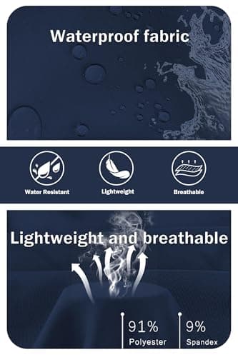 Hiking Pants Men Joggers Sweatpants Water Resistant Quick Dry Lightweight Zipper Pockets Elastic Waist Drawstring UPF 50+ Cargo Work Gym Casual Travel Dark Blue XL - Thumbnail 6