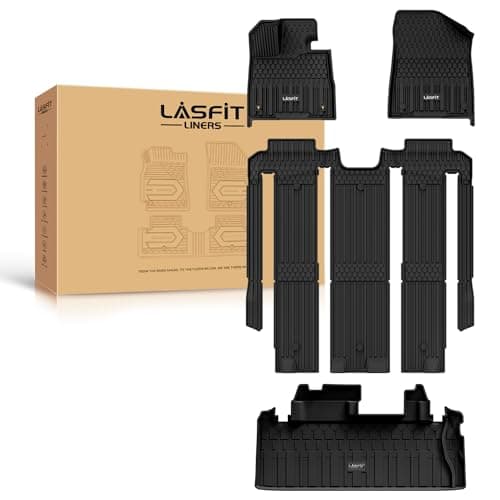 LASFIT Floor Mats&Trunk Mats for Toyota Sienna 7 Seats 2021-2025 2026 (not fit 25 26 Platinum) All Weather TPE Custom Fit Floor Liner for Sienna XLE/XSE/Limited/Edition 7 Passenger - Image 1