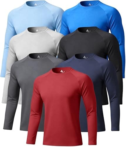 UV Shirts for Men Rashguard UPF 50+ Long Sleeve Shirts Crew Neck Tee Pool Shirt for Men SPF Top for Mens Fast Dry Summer Workout Cool Fishing Shirt - Image 1