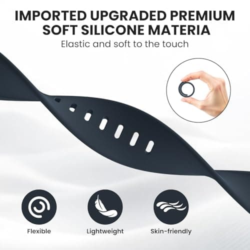 Sport Band Compatible with Apple Watch Bands 40mm 38mm 41mm 42mm 44mm 45mm 49mm for Women Men,Soft Silicone Waterproof Replacement Strap for Apple Watch Series 11 10 9 8 7 6 5 4 Ultra 3 2 1 SE - Thumbnail 3