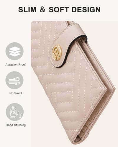 BOSTANTEN Slim Wallet Women Leather RFID Blocking Credit Card Holder Bifold Thin Wallet with Zipper Pocket Pink - Thumbnail 6