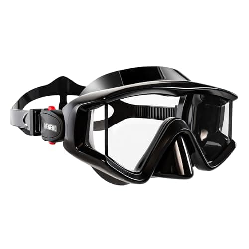 Aegend Snorkeling Diving Mask for Adult Youth Kids - Snorkel Gear 180° Panoramic View Leakproof Comfort, Perfect for Snorkeling, Freediving & Swimming (Black, Adult) - Image 1