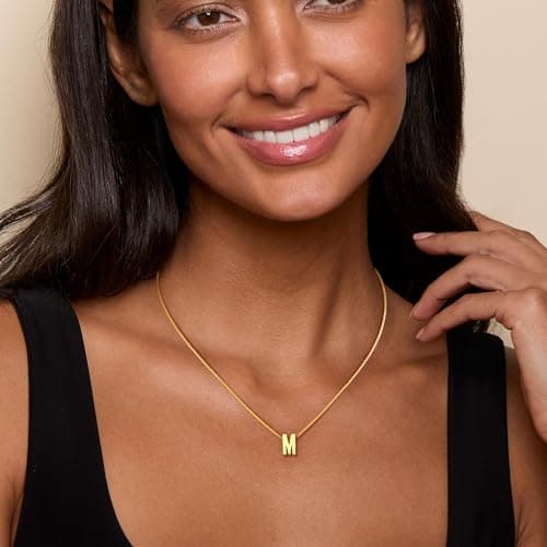 Decholly Teen Girl Gifts Trendy Stuff, Dainty Initial M Necklaces for Girls Women Teen Girl Gifts Trendy Stuff 5 6 7 8 9 10 11 12 13 14 15 16 Year Old Girls Daughter Sister - Thumbnail 3