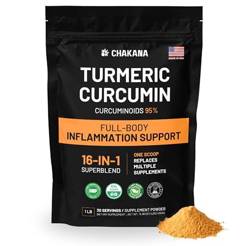 Turmeric Curcumin Supplement Powder with Black Pepper & Ginger – Inflammation Support for Joint Comfort & Mobility – 16-in-1 Natural High Potency Superblend – 1 lb - Image 1