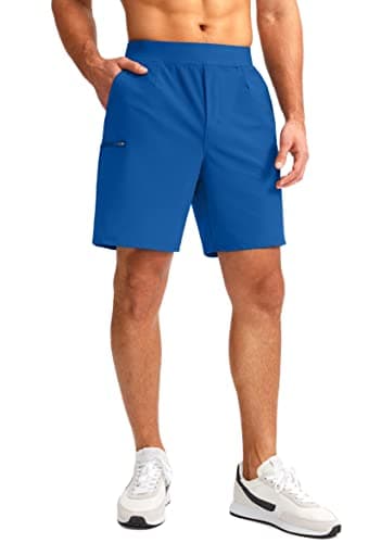 Viodia Men's 7" Golf Shorts with 5 Pockets Elastic Waist Dry Fit Stretch Lightweight Shorts for Men Hiking Casual Athletic Royal Blue - Thumbnail 2