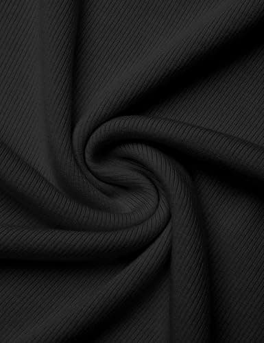 GKBK Womens Short Sleeve Tops Scoop Neck Ribbed Slim Fitted Tight Layering Top Basic Tee Shirts Cute Summer Tops Casual Spring Outfits 2026 Trendy Black - Thumbnail 4